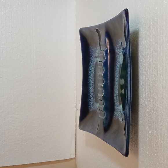 Vintage Blue Deco Ashtray - Picture 8 of 9